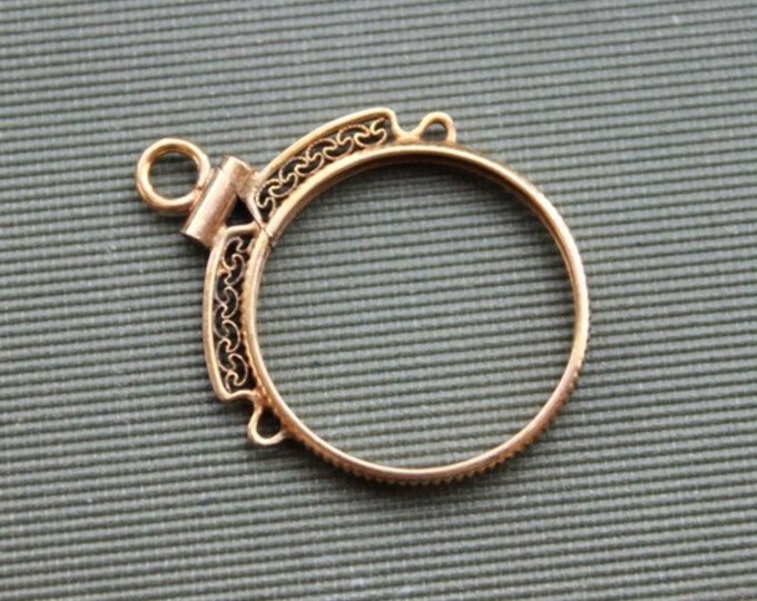 Victorian Filigree Open Faced Locket Pendant Etsy