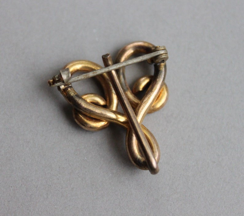 Victorian Love Knot Pocket Watch Pin / Antique Locket Brooch image 3