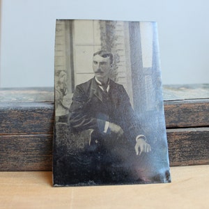 Victorian Tintype Portrait / Antique Photograph Handsome Seated Gentleman