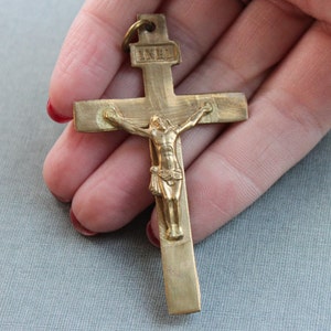 Rare Large 19th Century French Saint Galmier Nun&#39;s Pectoral Crucifix / La Société des Veilleuses de Saint-Galmier