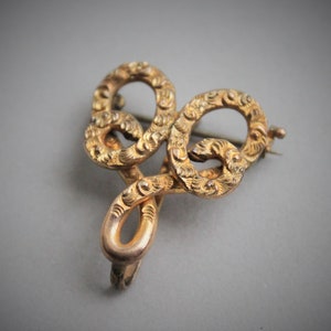 Victorian Love Knot Pocket Watch Pin / Antique Locket Brooch image 2