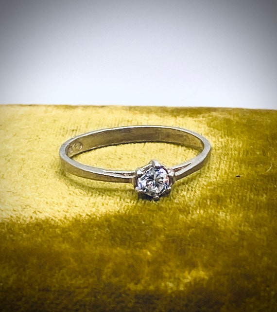Vintage Diamond Paste Solitaire Ring - Antique En… - image 6