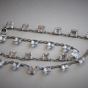 Antique Art Deco Geometric Paste Riviere Choker Necklace