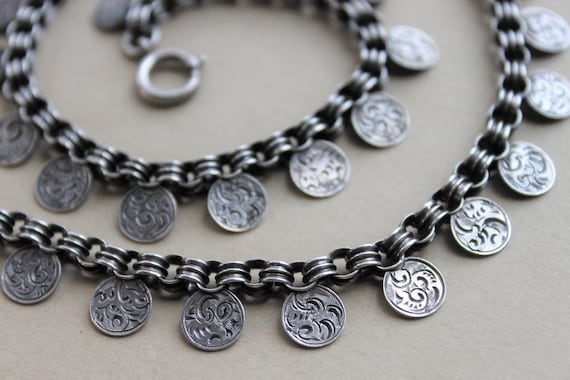 Victorian Sterling Collar Necklace / Ornate Victor