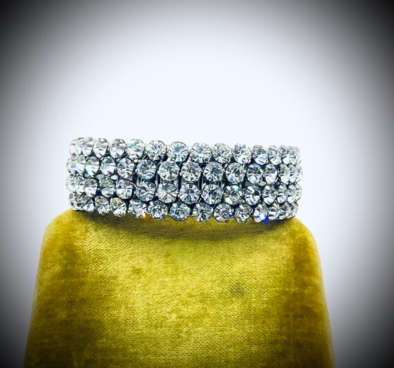 1940s Rhinestone Expansion Bracelet - Vintage Pas… - image 3