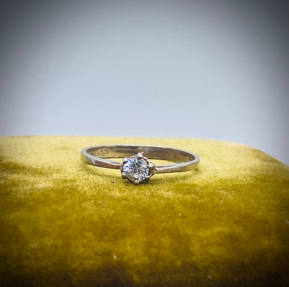 Vintage Diamond Paste Solitaire Ring - Antique En… - image 5