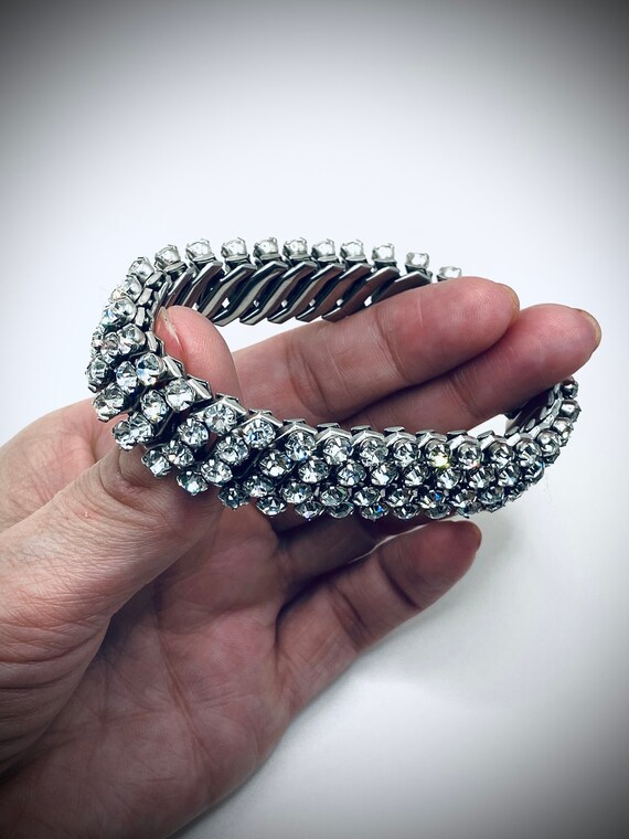 1940s Rhinestone Expansion Bracelet - Vintage Pas… - image 4