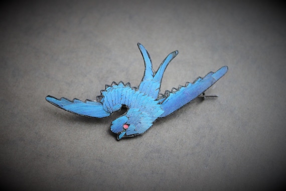 RARE Antique Qing Dynasty Chinese Kingfisher Feat… - image 1