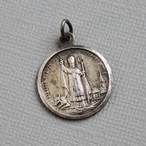 RARE Saint Etton Patron of Dompierre sur Helpe / Saint Zeal / Antique French Religious Medal