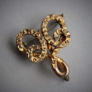 Victorian Love Knot Pocket Watch Pin / Antique Locket Brooch image 1