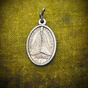 Antique French Black Madonna Pilgrimage Medal - Our Lady of Sabart Religious Medal - Our Lady of Victory