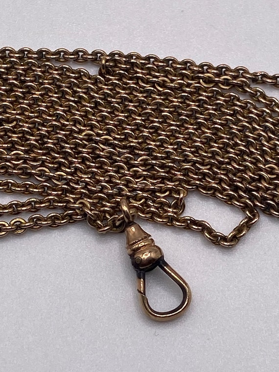 Vintage Long Chain Solid Brass Clock Pendant Necklace Vintage Long Chain Solid Brass Clock Pendant Necklace