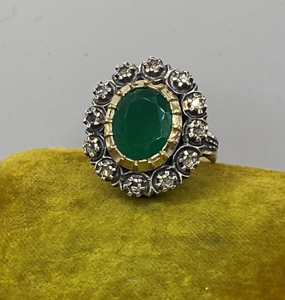 Authentic Antique Georgian Diamond and Emerald Clu