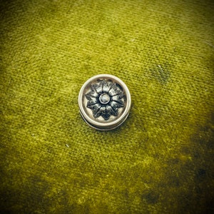 TINY Victorian Etruscan Revival Flower Domed Cuff Button