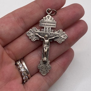 Antique Ornate and Highly Indulged Pardon Crucifix / Antique Catholic Relic Pope Pius X