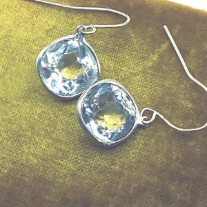 1800s Victorian Diamond Paste and Sterling Shepherd Hook Drop Earrings / Antique Wedding Earrings/ Anniversary Gift for Her