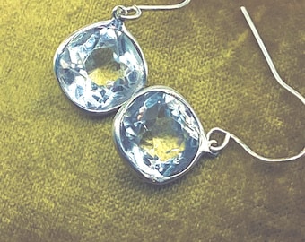 1800s Victorian Diamond Paste and Sterling Shepherd Hook Drop Earrings / Antique Wedding Earrings/ Anniversary Gift for Her