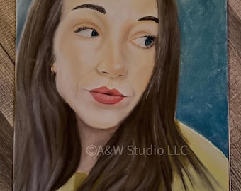 Portrait pastel personnalisé à partir d'une photo - Cadeau artistique dessiné à la main