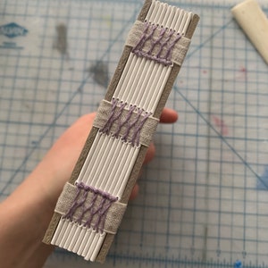 Blank Book with Lavender Stitching