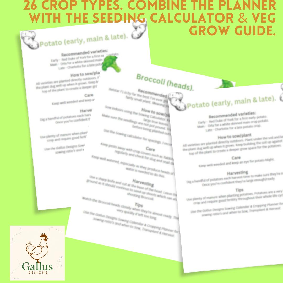 Vegetable Garden Planner Printable: Grow Guide With 26 Crops (PDF) - Etsy