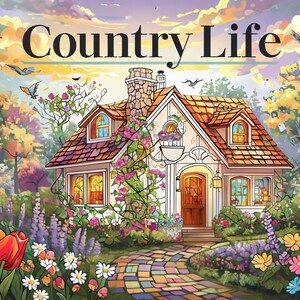 Country life colouring book for adults or children