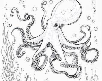 Ocean life colouring book for adults or children.