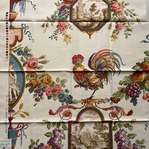 Schumacher Le Grande Chanticleer 24&quot; x 34&quot; designer fabric sample remnant