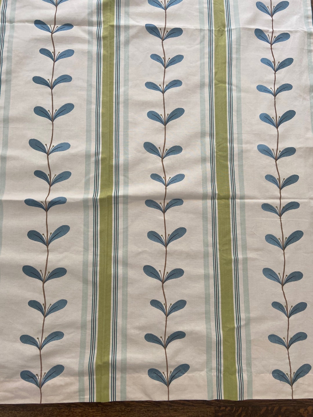 Luxury Designer Fabric Remnant With Lime Greens Aqua and Etsy