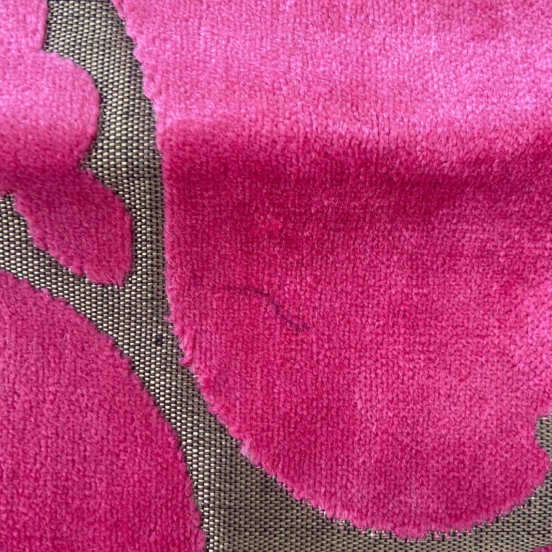 Harlequin, Zoffany Pasha Velvet Fabric Sample Remnant Purple Gold, High