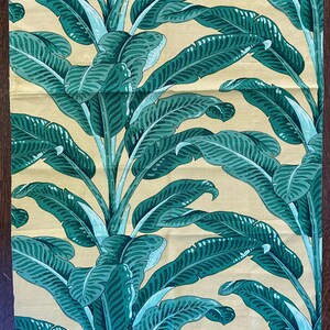 Yellow & Green Tropical High end, luxury fabric sample remnant 26”W x 35.75” L, high-end, interior designer upholstery custom pillow