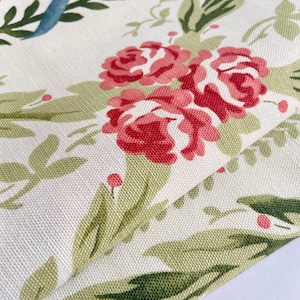 Schumacher Rosa Border in Multi on Creme 25&quot; x 26&quot; Sample, high-end, luxury, designer fabric remnant