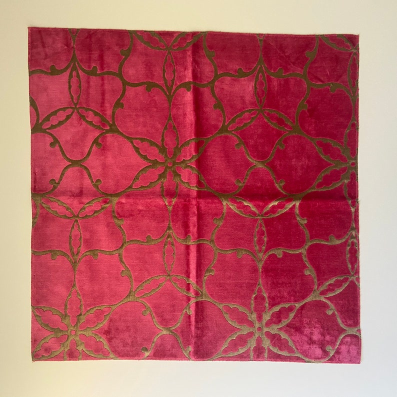 Harlequin, Zoffany Pasha Velvet Fabric Sample Remnant Purple Gold, High