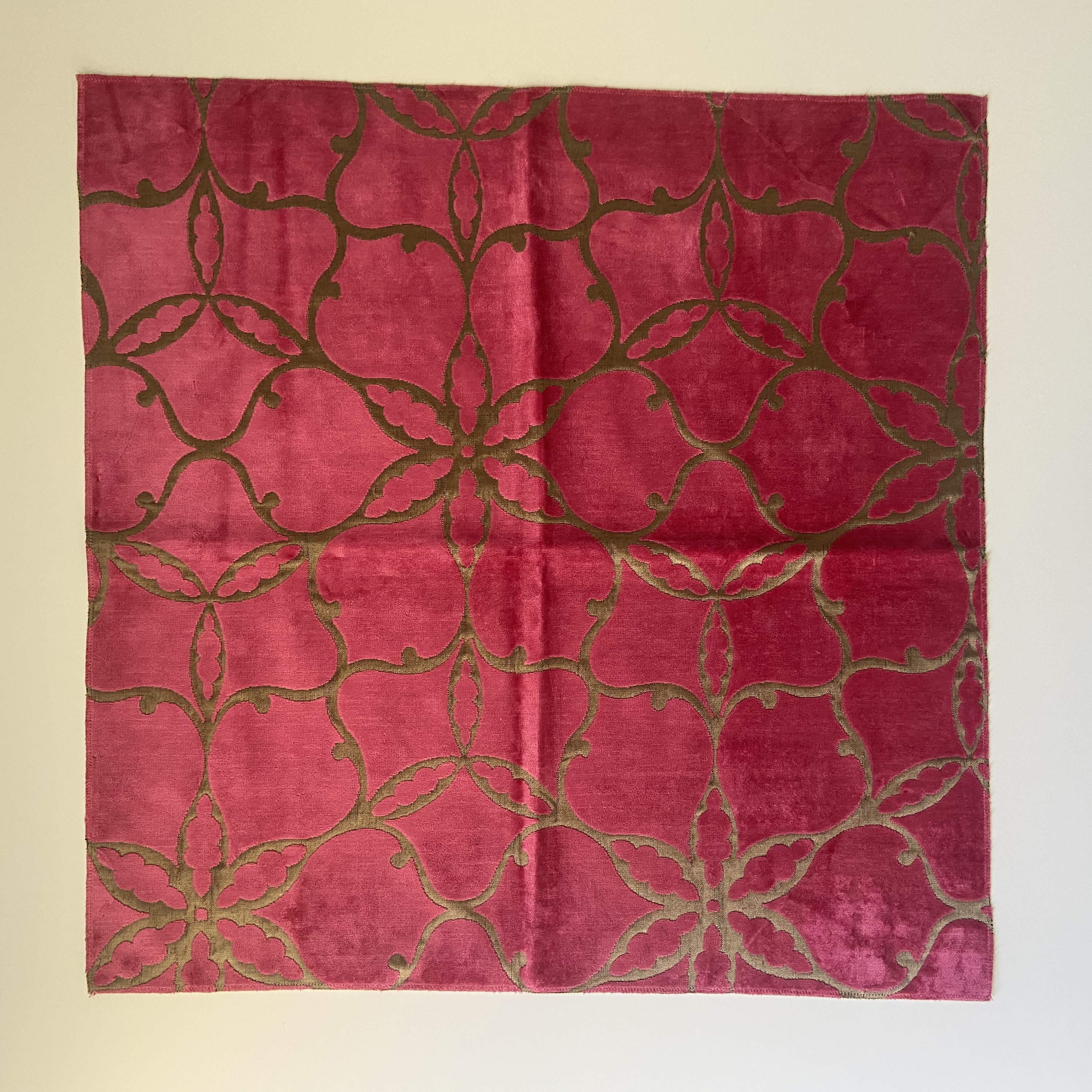 Harlequin, Zoffany Pasha Velvet Fabric Sample Remnant Purple Gold, High