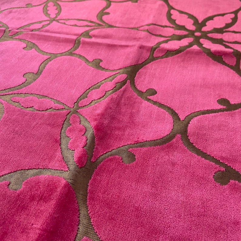 Harlequin, Zoffany Pasha Velvet Fabric Sample Remnant Purple Gold, High