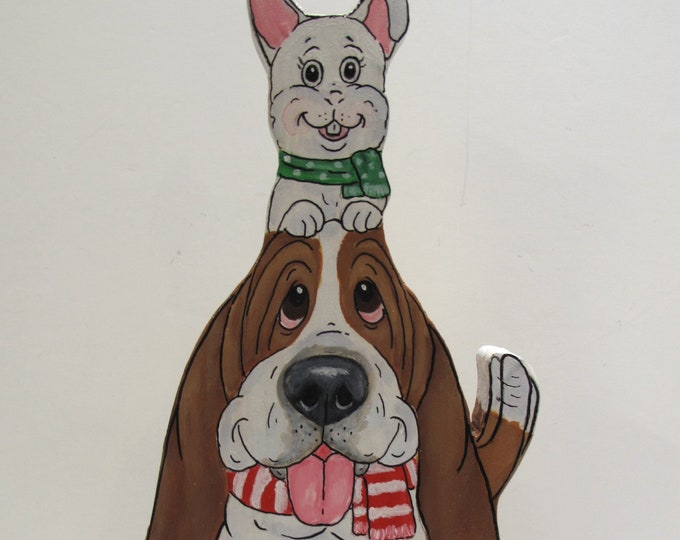 Hand Painted Basset Hound Christmas/holiday Table Top Art santa Baby - Etsy