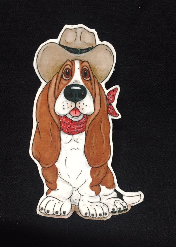 basset hound with cowboy hat