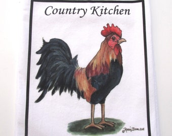 Rooster Flour Sack/Tea Towel - 27" x 27" - "Country Kitchen"