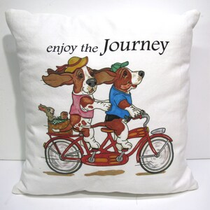 Basset Hound Accent Pillow - 14&quot; x 14&quot; - &quot;Enjoy the Journey&quot;