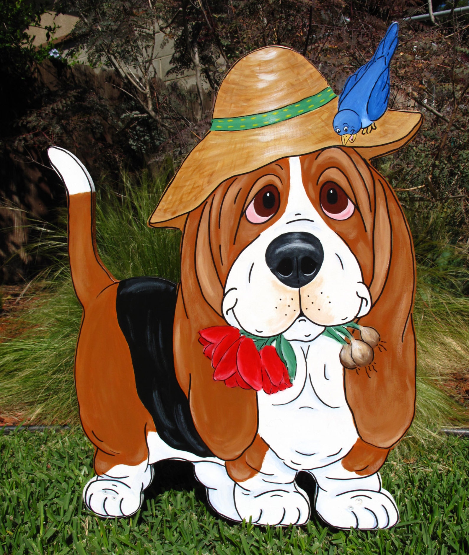 Made to Order Hand Painted Basset Hound Yard Art Etsy