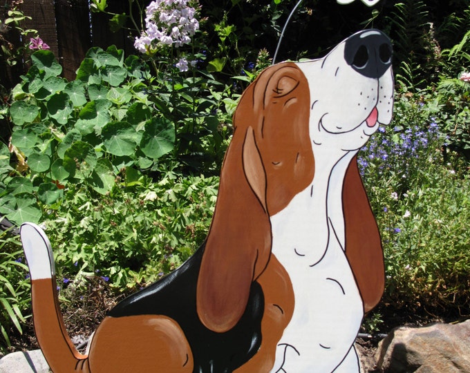 Basset Hound Yard Art arooo Tricolor Etsy
