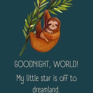 Goodnight Posters, Nursery Digital Prints – Set of 3 in 6 Colors, Instant Download