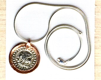 Dragon Quest Pendant Necklace , Artisan Copper Jewelry, Wearable Art Jewelry, OOAK Jewelry