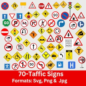 交通標識 SVG バンドル、交通標識、交通、道路標識 SVG - PNG - 印刷 - シルエット ファイル - デカール、車 SVG、車標識 SVG