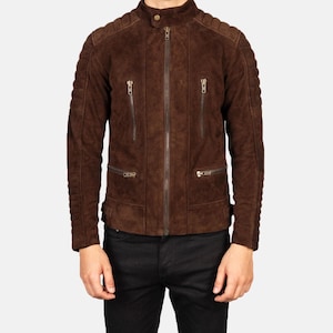 Goat Suede Jacket | Premium Quality Men&#39;s Jacket | Men&#39;s Leather Jacket | Brown Leather Jacket | Black Leather Jacket | Classic Style Jacket
