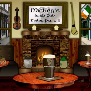 Irish Pub, personalized bar art, Slainte, Irish bar art, Irish wedding gift, Irish man cave,Irish birthday,Irish anniversary,St Patricks Day image 1