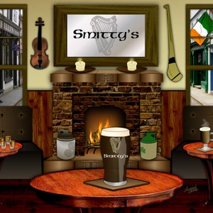 Irish Pub, personalized bar art, Slainte, Irish bar art, Irish wedding gift, Irish man cave,Irish birthday,Irish anniversary,St Patricks Day image 5