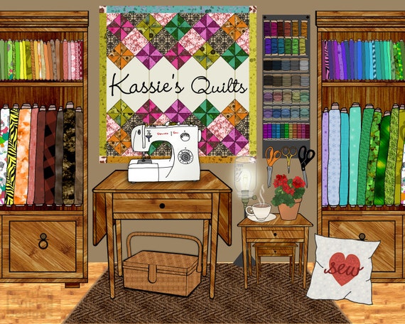 Sewing Room Decor, Sewing Machine Art, Quilter Quilt Quilting, Housewarming  Gift, Fabric Lovers, Personalized Craft Room, Crafter Gift Print 