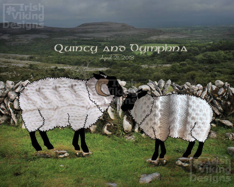 Aran Sheep personalized art print Irish nursery decor Irish Etsy
