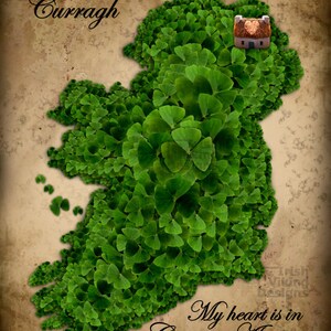 My Heart is in Ireland, personalized art print, Irish wedding, Irish anniversary, Irish birthday, Irish family name, Irish housewarming gift image 5