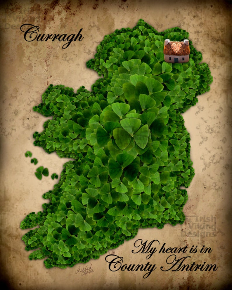 My Heart is in Ireland, personalized art print, Irish wedding, Irish anniversary, Irish birthday, Irish family name, Irish housewarming gift image 5